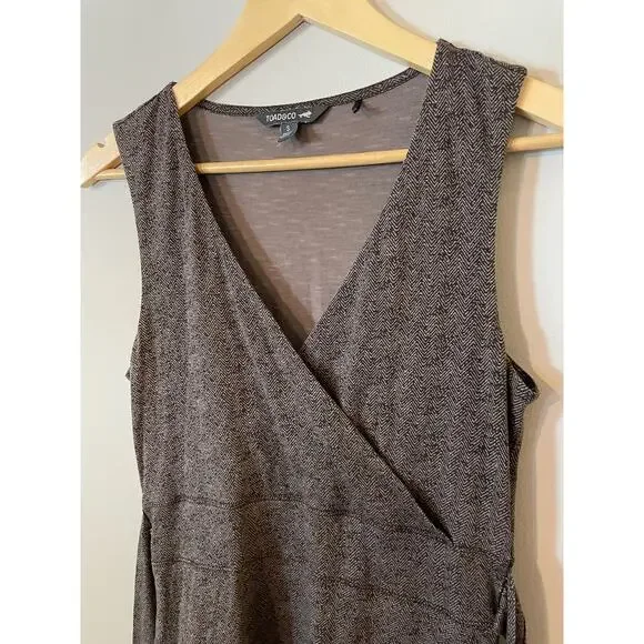 Toad and Co. C-Neck Belted Wrap Sleeveless A-Line Dress S - Picture 2 of 7